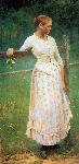Николай Касаткин — Девушка у изгороди, 1893