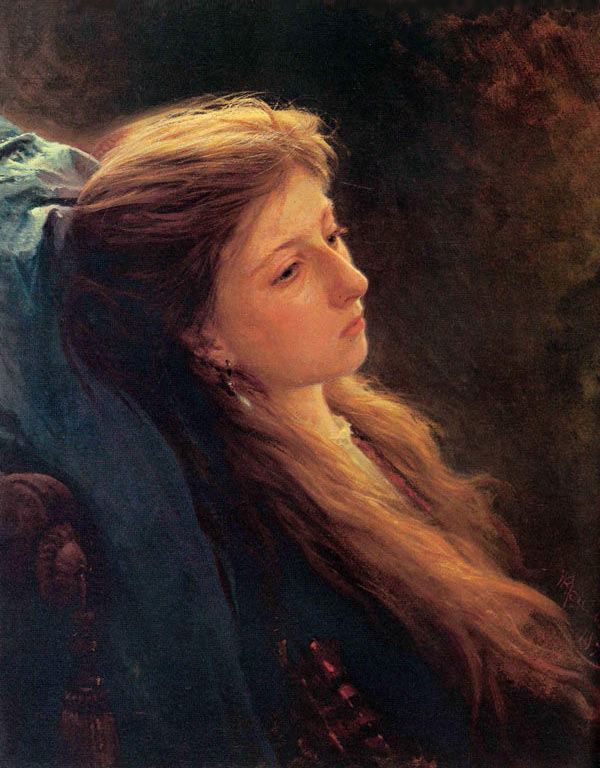 Девушка с распущенной косой, 1873