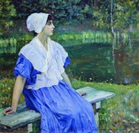 Девушка у пруда. (Портрет Н.М. Нестеровой)