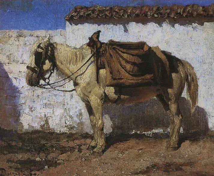 Белая лошадь. Нормандия, 1874