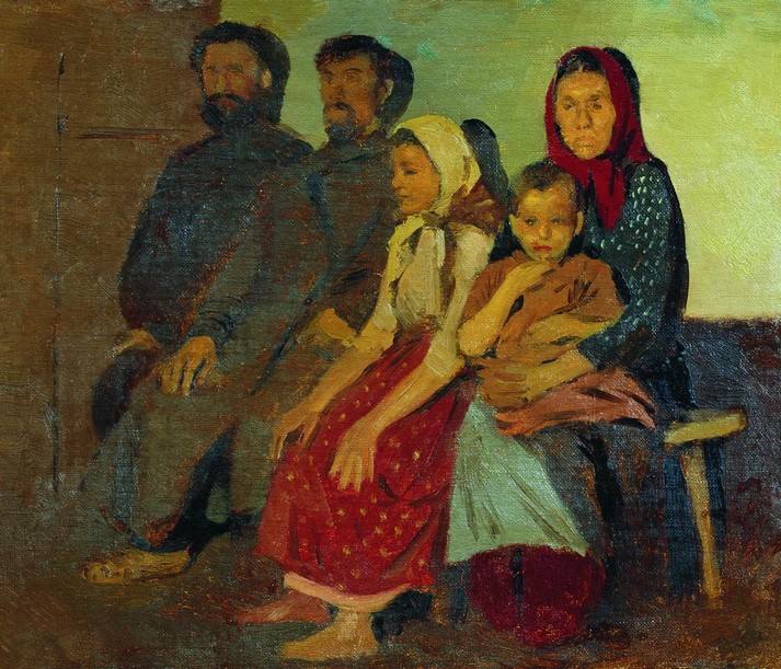 Ожидание новобрачных от венца в Новгородской губернии, 1895