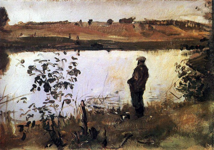 Художник К.А. Коровин на берегу реки, 1905