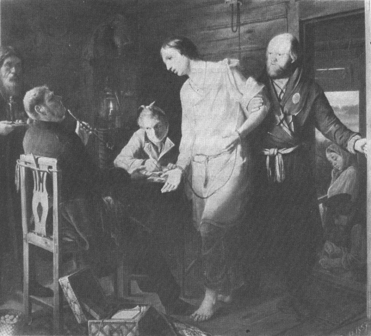 Приезд станового на следствие. 1857