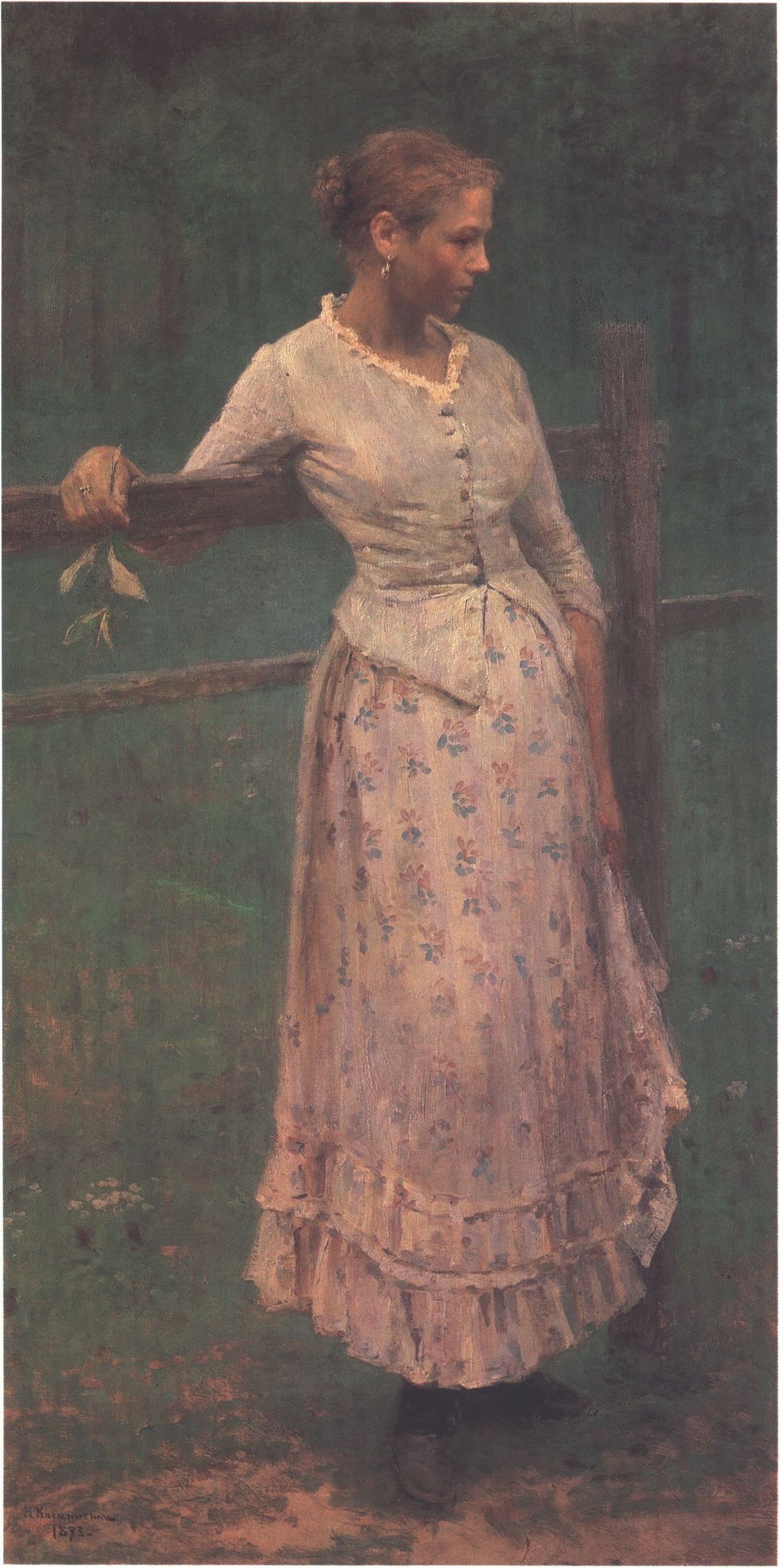 359. Касаткин Н.А. Девушка у изгороди. 1893