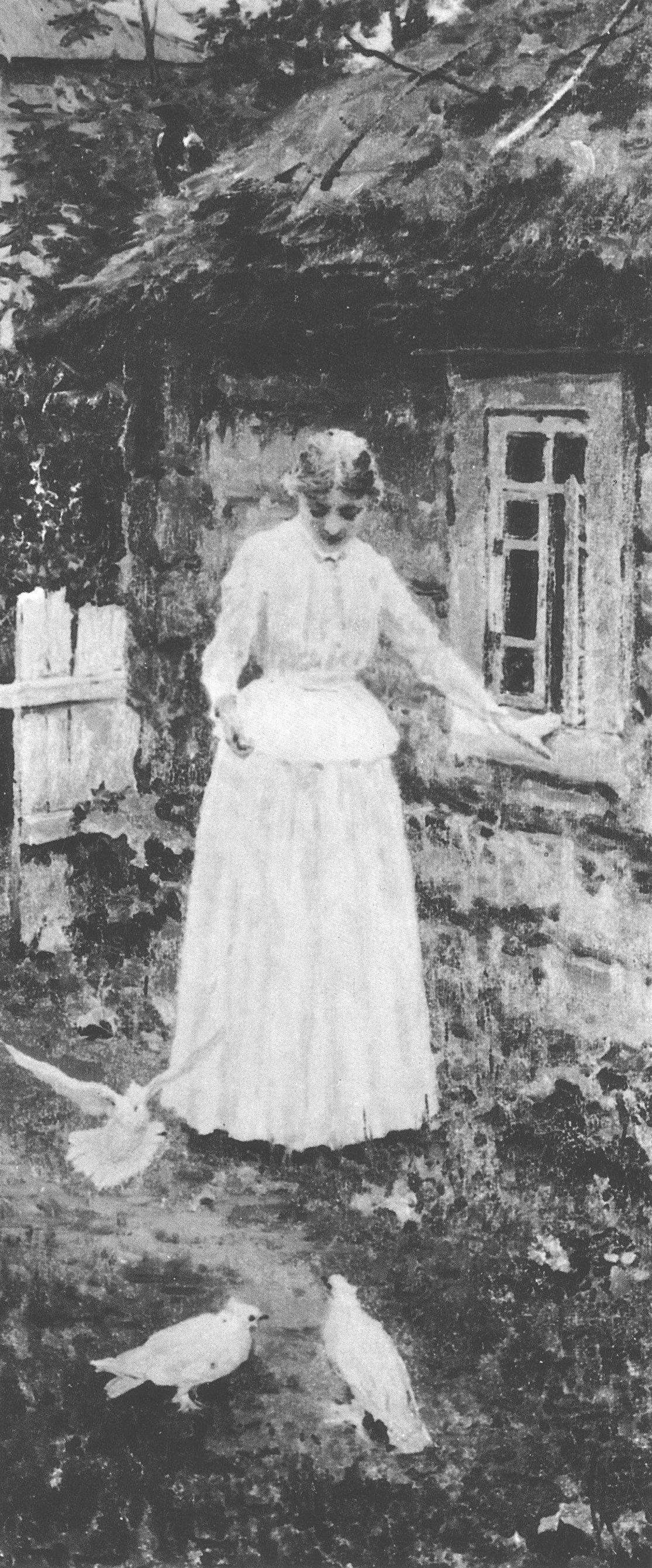 386. Бакшеев В.Н. Девушка, кормящая голубей. 1887