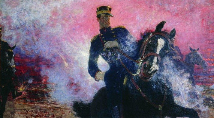 Бельгийский король Альберт в момент взрыва плотины в 1914 году, 1914